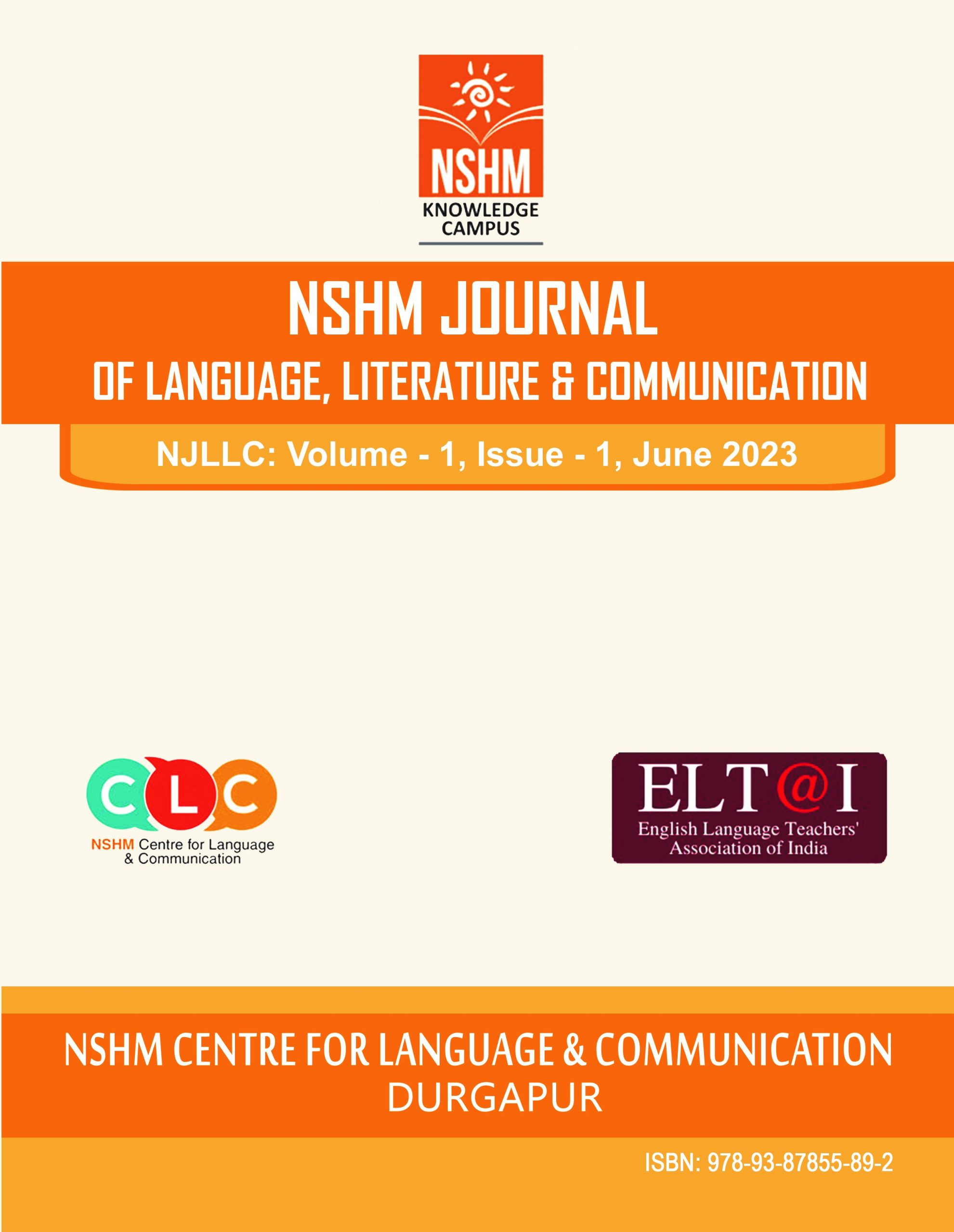 NSHM JOURNAL OF LANGUAGE, LITERATURE AND COMMUNICATION - Durgapur